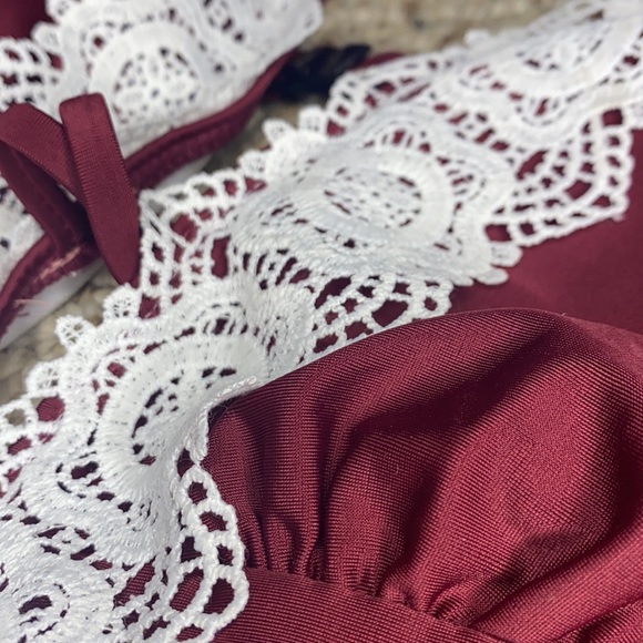 Magenta One Piece Bathing Suit - Picture 3 of 4